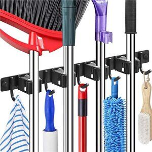 Broom Mop Holder Wall Mount Broom Hanger Wall Mounted Metal Organization Garage